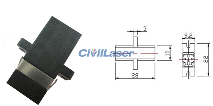 MTRJ Fiber Optic Adapter Low Insertion Loss Plastic Flange